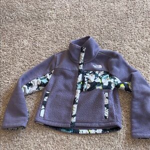 The North Face purple and floral snap fleece size 10